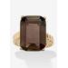 Women's Yellow Gold-Plated Genuine Smoky Quartz Ring by PalmBeach Jewelry in Gold (Size 6)