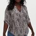 Torrid Tops | Harper Grey Animal Print Georgette Pullover Blouse | Color: Black/Gray | Size: 2x