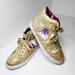 Disney Shoes | Disney D-Signed Descendants Gold Royalty High Top Sneakers Shoes Girls Size 4 | Color: Gold | Size: 4bb