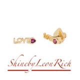 Kate Spade Jewelry | Kate Spade New York Gold-Tone Cubic Zirconia Heart Love Mini Stud Earrings | Color: Gold/Pink | Size: Os