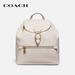 Coach Bags | Coach Evie Backpack Purse. Leather Polished Pebble, Chalk/Beige. New No Tags. | Color: Cream | Size: Os