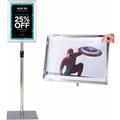 A4 Présentoir Stand Support d'Affiche sur Pied en Acier Inoxydable Hauteur Ajustable 73,5cm-118cm