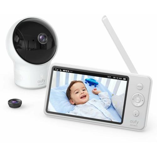 eufy Security SpaceView Babyphone mit 5 Zoll LCD-Display, 720 HD, 140m Reichweite,