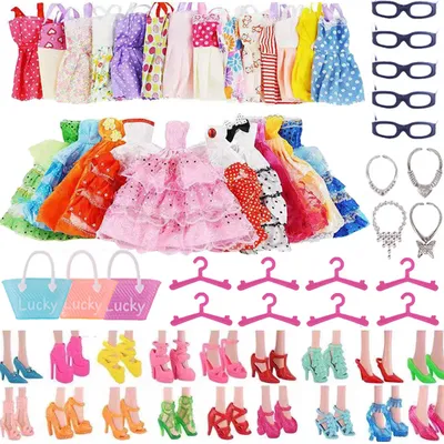 Babi Doll Clothes Accessories for Babis Doll Shoes Mini Dress Handbags Crown Hangers Glasses For