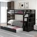 Contemporary Style Twin-Over-Twin Bunk Bed with Twin Size Trundle and 3 Storage Stairs