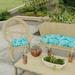18" x 18" Turquoise Nautical Tufted Contoured Outdoor Wicker Seat Cushion (Set of 2)