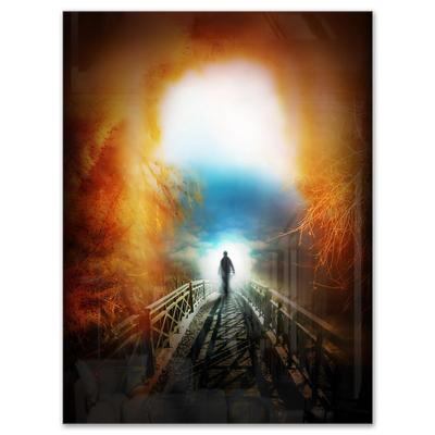 Life after Death Large Tunnel - Modern Landscape Glossy Metal Wall Art