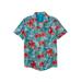 Men's Big & Tall KS Island Printed Rayon Short-Sleeve Shirt by KS Island in Cool Blue Floral (Size 4XL)