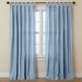 Wide Width Poly Cotton Canvas Tab-Top Panel by BrylaneHome in Carolina Blue (Size 48" W 84" L) Window Curtain