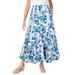 Plus Size Women's Knit Panel Skirt by Woman Within in Blue Blossom (Size M) Soft Knit Skirt