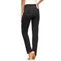 Plus Size Women's Invisible Stretch® Contour Straight-Leg Jean by Denim 24/7 in Black Denim (Size 44 W)