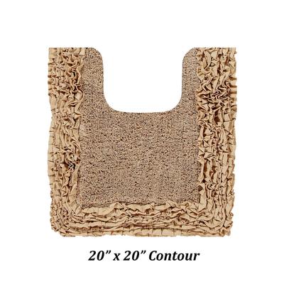Shaggy Border Bath Rug Mat, 20" X 20" by Better Trends in Beige