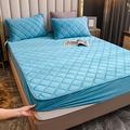 YUDEYU Quilted layer Fitted Sheets Soft crystal fleece fabric Single double bed sheet Mattress Protectors Toppers (Color : Lake Blue, Size : 150x200cm+26cm)