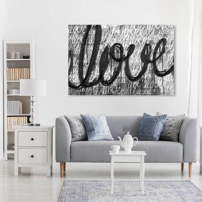 Ivy Bronx Round & Round Night - Wrapped Canvas Textual Art Print Canvas, Wood in Black/Gray | 36