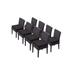 8 Venice Armless Dining Chairs in Black - TK Classics Tkc094B-Adc-4X-C-Black