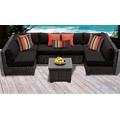 Venice 7 Piece Outdoor Wicker Patio Furniture Set 07d in Black - TK Classics Venice-07D-Black