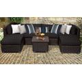 Venice 7 Piece Outdoor Wicker Patio Furniture Set 07a in Black - TK Classics Venice-07A-Black