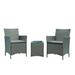 Imperia Steel Rattan 3-Piece Patio Conversation Set with Cushions in Grey - Manhattan Comfort OD-CV020-GY