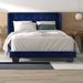 Red Barrel Studio® Ailse Queen Tufted Upholstered Low Profile Standard Bed Velvet, Solid Wood in Blue | 47.75 H x 66.5 W x 83.25 D in | Wayfair