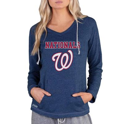 MLB Mainstream Women's Long Sleeve Hooded Top (Size XL) Washington Nationals, Cotton,Polyester,Rayon