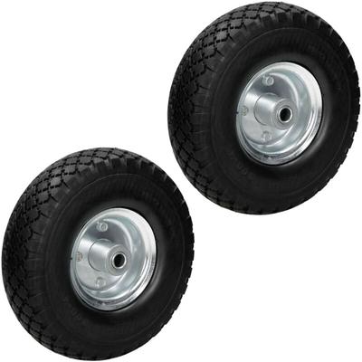 ECD Germany 2er Set Sackkarrenrad Blockprofil aus pannensicherem PU Vollgummi - 3.00-4 / Ø260x85mm Image
