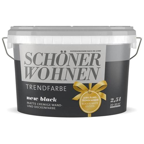 Schoner Wohnen - 2,5L Schöner Wohnen -Trend Wandfarbe matt New Black - Finca