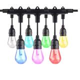 Bulbrite 814361 - 18 Light 36' Black (Medium Screw Base) Light String with 18 S14 Multi-Color Dimmable LED Bulbs