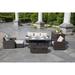 7-Piece Patio Wicker Sofa Set with Firepit Table and Storage Box