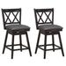 Set of 2 Bar Stools Swivel Counter Height Bar Stool with Soft Cushion