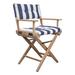 Solid Teak Director's Chair with Cushion Seat Covers - Sanded Finish
