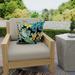 18" x 18" Navy Floral Outdoor Throw Pillow (Set of 2) - 18'' L x 18'' W x 4'' H