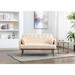 Modern Velvet Accent Sofa with Square Arms and Tapered Metal Legs, 31.89'' H x 55.12'' W x 26.77'' D, Beige