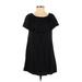The Impeccable Pig Casual Dress - Shift: Black Solid Dresses - Women's Size 2X-Small