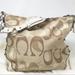 Coach Bags | Coach Carly Optic Jaguar Signature Canvas Shoulder Bag Shimmery Tan | Color: Cream/Tan | Size: Medium