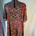 Lularoe Tops | Lularoe Tunic Top Ladies 2xl Floral Multicolor High Low | Color: Blue/Orange | Size: 2x