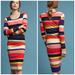 Anthropologie Dresses | Anthropologie Striped Dress Multicolor Long Sleeve Ribbed | Color: Blue/Pink | Size: S