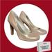 Jessica Simpson Shoes | Jessica Simpson Women's Sz 8.5 Gold Lam Closed Round Toe Pumps / Heels | Color: Gold | Size: 8.5