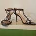 Kate Spade Shoes | Bnib Kate Spade Looker Brown Linen Heels With White Beads Size 8 | Color: Brown | Size: 8