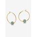 Women's Goldtone Charm Hoop Earrings (32mm) Round Simulated Birthstone by PalmBeach Jewelry in December