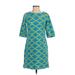 Skirtin Around Casual Dress - Shift: Blue Argyle Dresses - Women's Size 0