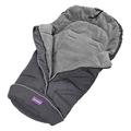 Clevamama Universal Footmuff for Pushchair, Pram, Stroller and Buggy, Thermo Fleece and Waterproof, Extra Long for Baby and Toddler - Grey, 96x98 cm