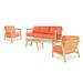 Daniele 4-Piece Teak Deep Seating Outdoor Sofa Set with Sunbrella Cushions