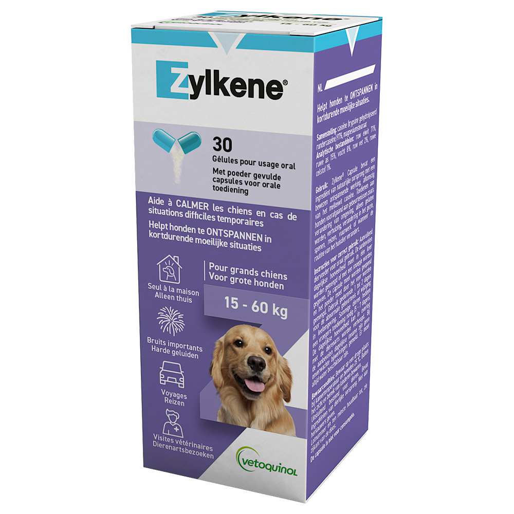 30x Zylkene Large Dog 450mg Capsules Calming Supplement