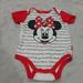 Disney One Pieces | 2/$20 Disney Baby Minnie Mouse Onesie With Sparkly Bow Size 6-9 Months | Color: Red/White | Size: 6-9mb