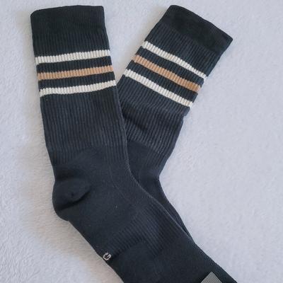 Gucci Underwear & Socks | Authentic Gucci Men's Striped Gg Logo Mid Calf Navy Socks | Color: Blue | Size: L