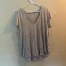 American Eagle Outfitters Tops | American Eagle Gray And White Striped V-Neck T-Shirt Xl | Color: Gray/White | Size: Xl