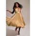 Anthropologie Dresses | Anthropologie Pleated Halter Midi Dress | Color: Gold | Size: 0
