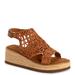 MUK LUKS Flying High Wedge Sandals - Womens 6 Brown Sandal Medium