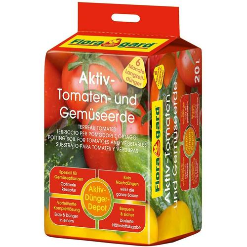 Floragard - Aktiv Tomaten & Gemüseerde mit Guano und Langzeitdünger 20L (1 x 20 l)