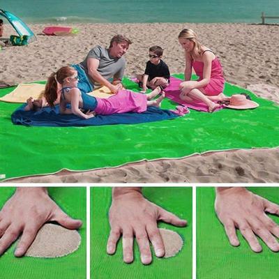 SAND FREE MAT : Strandtuch Anti-Sand-Handtuch mit Haken - 150 x 200 cm Grün Image